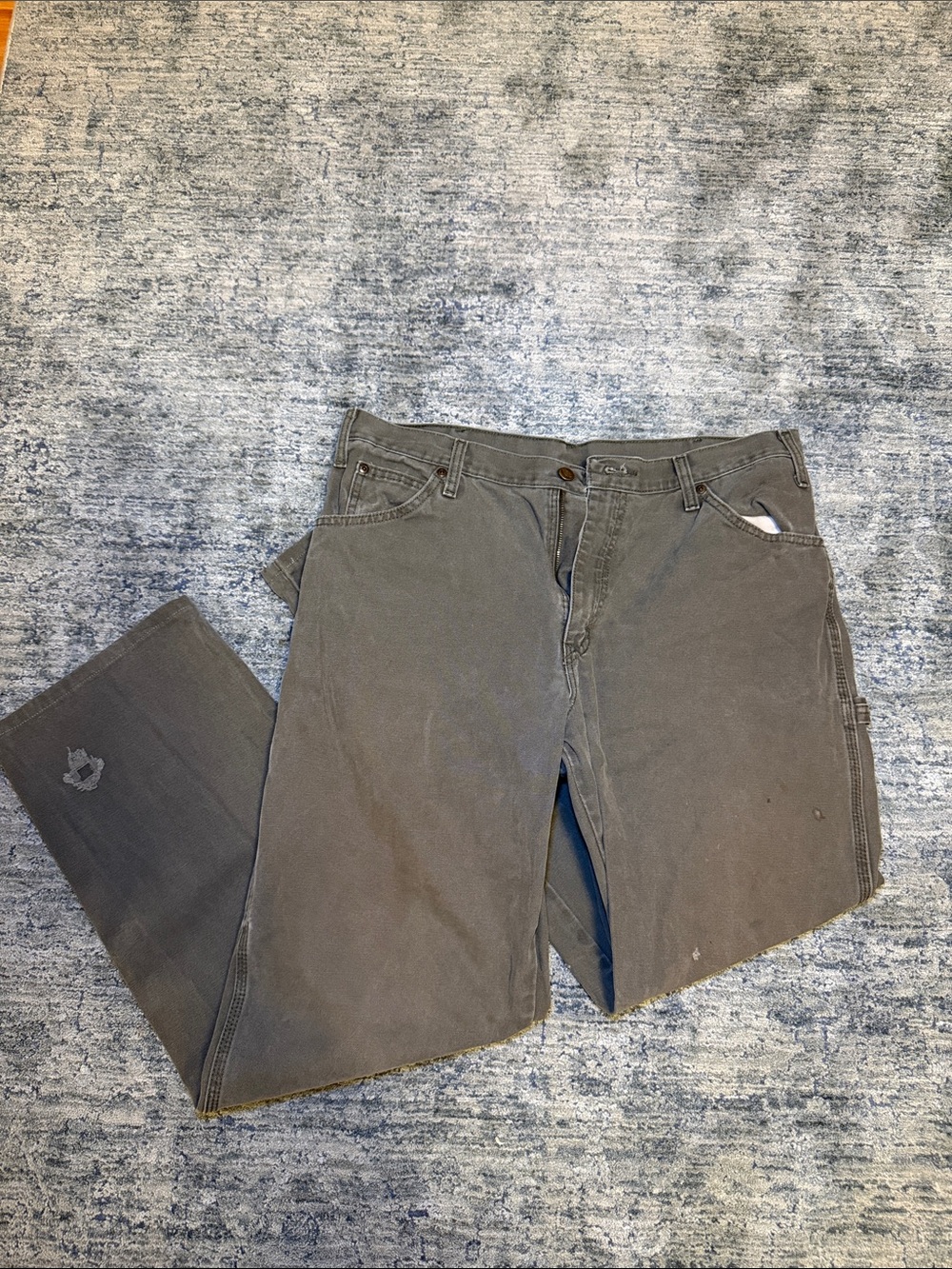 Men's Gray/ Green Work-Style Jeans